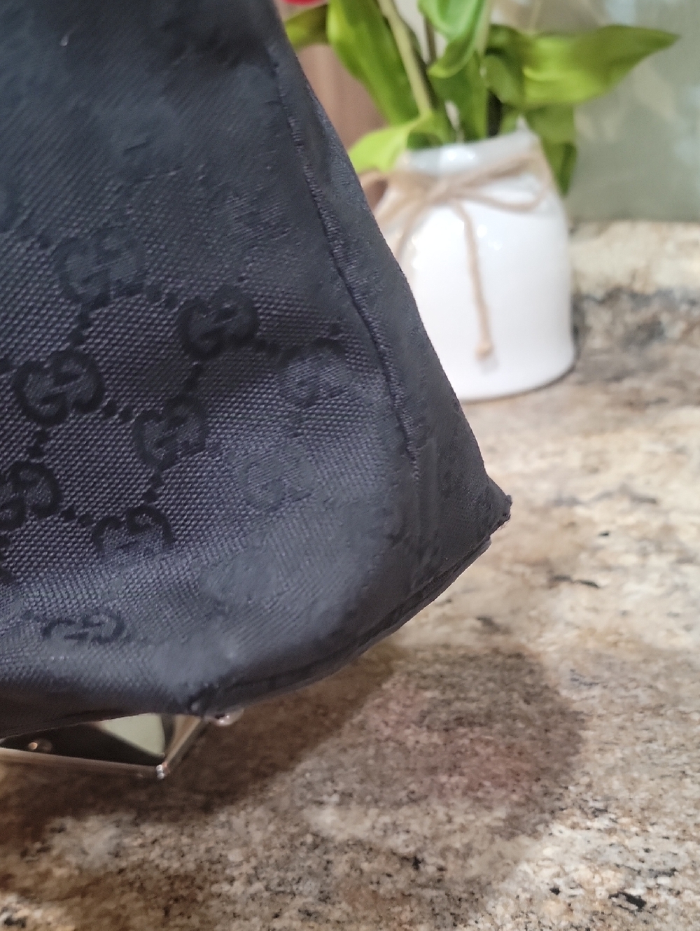 🌵Gucci Black GG Monogram Tote with Silver Hardware - Picture 4 of 15